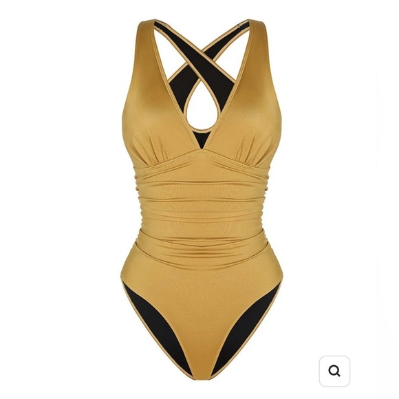 SHAPELLX Smart Sculpt Plunge Cutout Swimsuit - NWT - Picture 2 of 7
